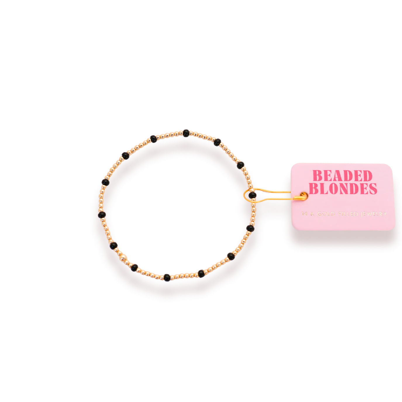 Black Dainty Poppi Bracelet: Extended 7.25 inch