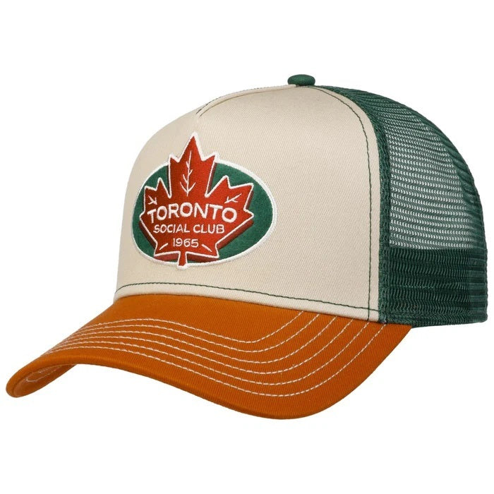 JJ Hats Toronto Social Club Trucker Cap - Orange / Sand