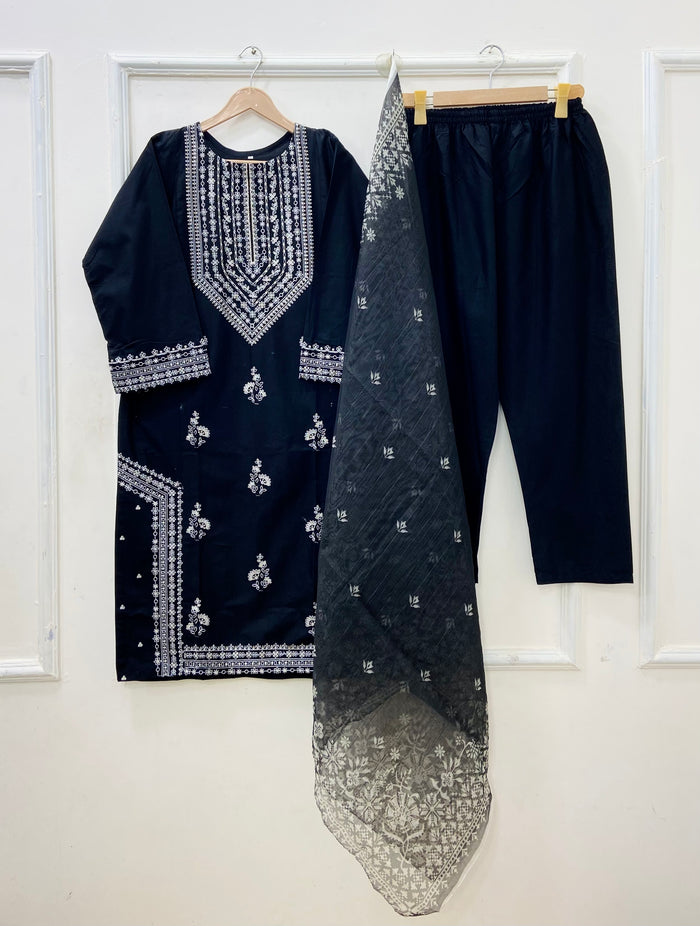 Long Embroidered | 3PC Lawn D-612