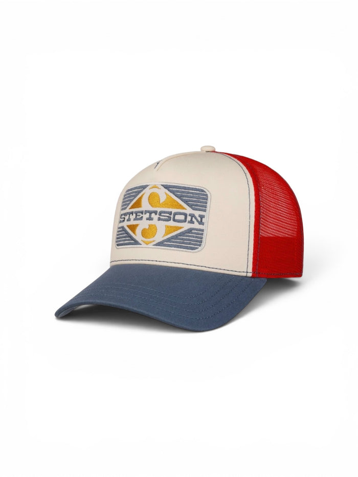 Stetson Rhombus Trucker Cap - Blue / Red