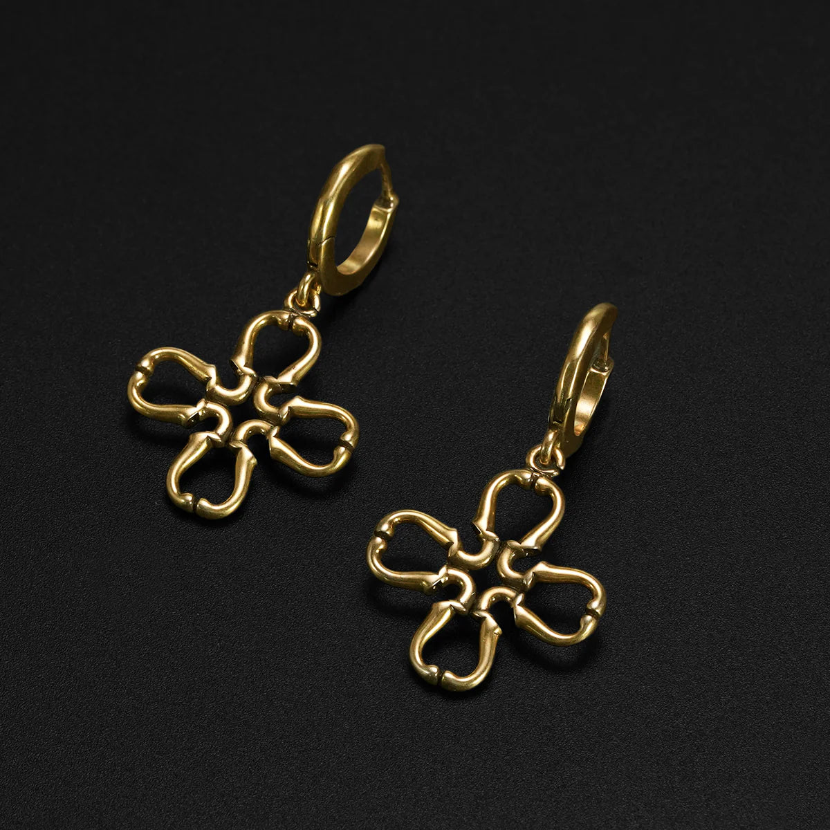 QUATREFOIL CROSS EARRINGS