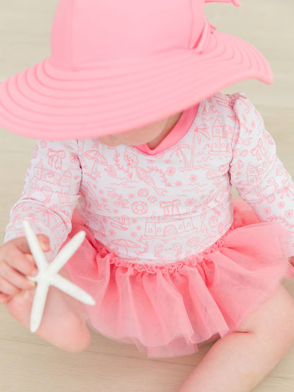 Baby Girls By the Seaside Tulle Skirted One Piece Rash Guard