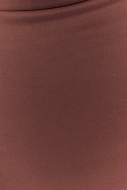 Madison Strapless Slinky Maxi Dress - Chocolate