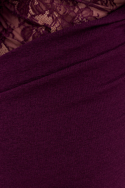 Luxie Lace Knit Maxi Dress - Plum