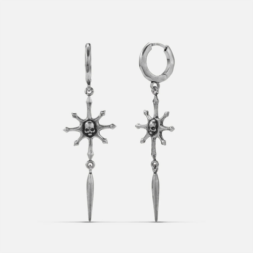 RADIANT SKULL SPEAR EARRINGS