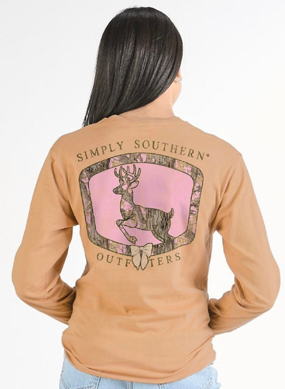 Camo LS deer tee