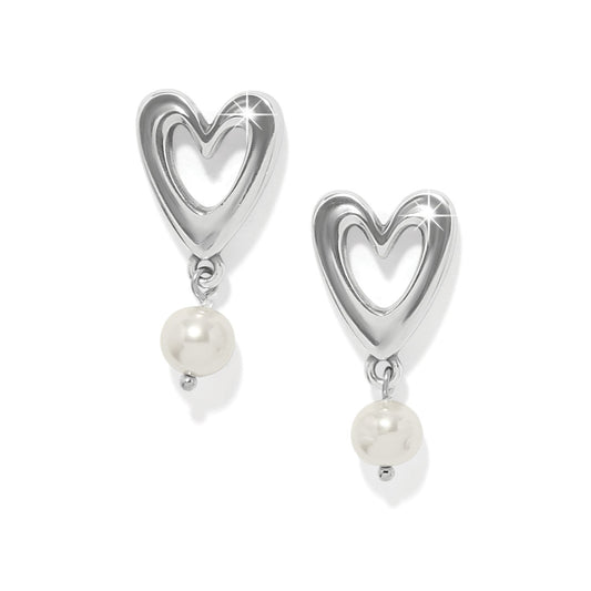 Cascade open heart post drop earring