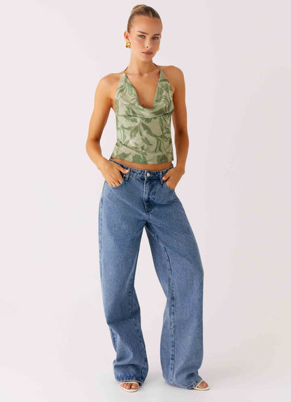 Elspeth Cowl Top - Jade Fern
