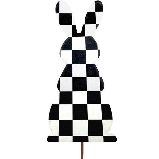 Black and white check bunny