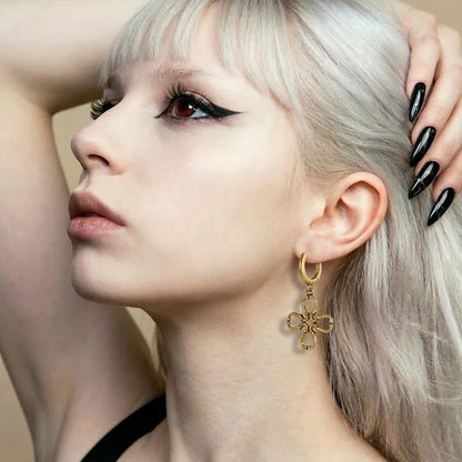 QUATREFOIL CROSS EARRINGS