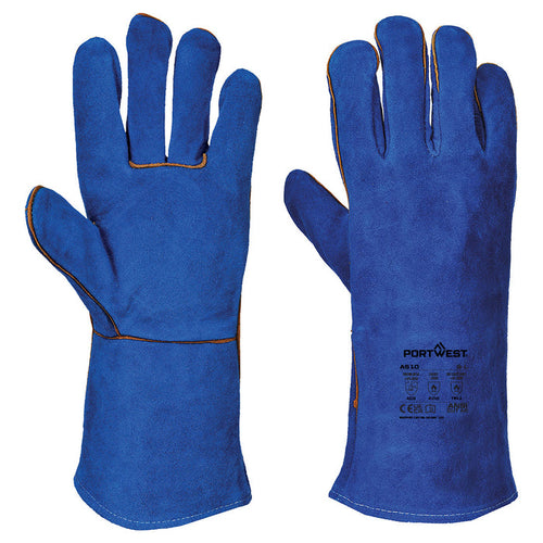 A510 - Welders 210 Split Leather Blue Gauntlet Blue