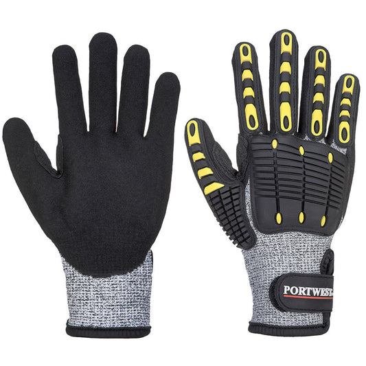 A722 - Impact C13 Nitrile Sandy Reinforced Palm Glove Grey/Black