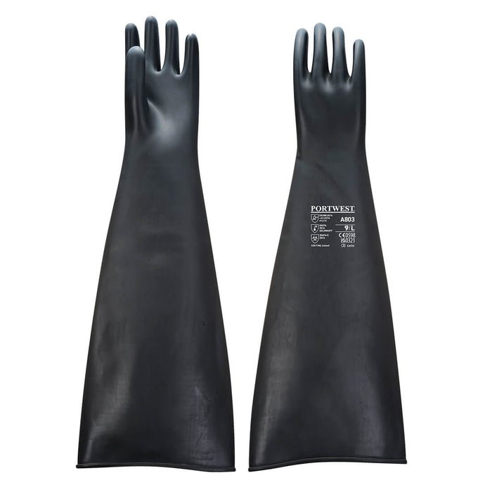 A803 - Chem 600 Latex Heavyweight Gauntlet Black