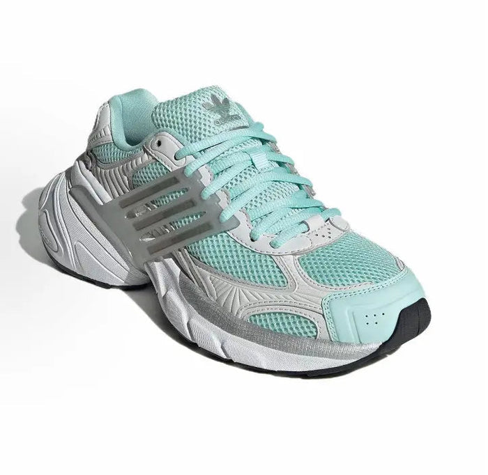Adidas Adistar XLG running shoes, mint and silver mesh with gray 3-stripe details