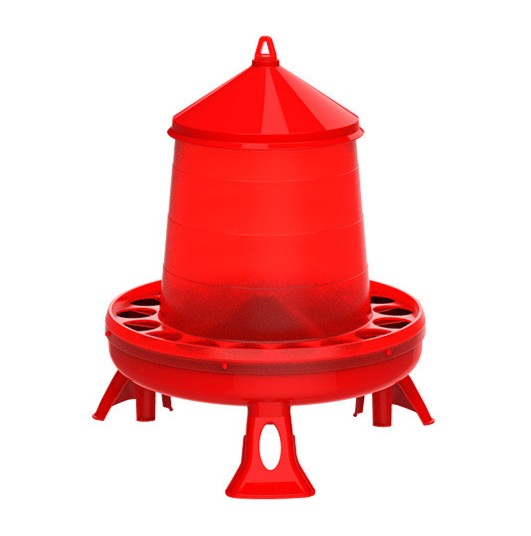 Agrihealth: Poultry Feeder Blue/Red Plastic + Legs 4kg