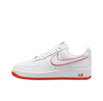Nike Air Force 1 '07 Low sneakers, white with red swoosh and red outsole