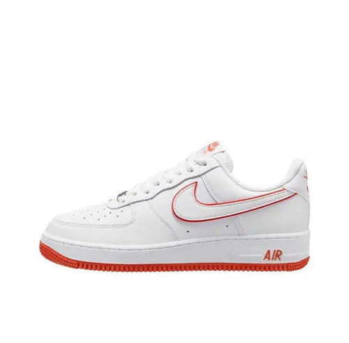 Nike Air Force 1 '07 Low sneakers, white with red swoosh and red outsole