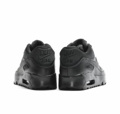 Air Max 90 sneaker heel view in black with Air branding