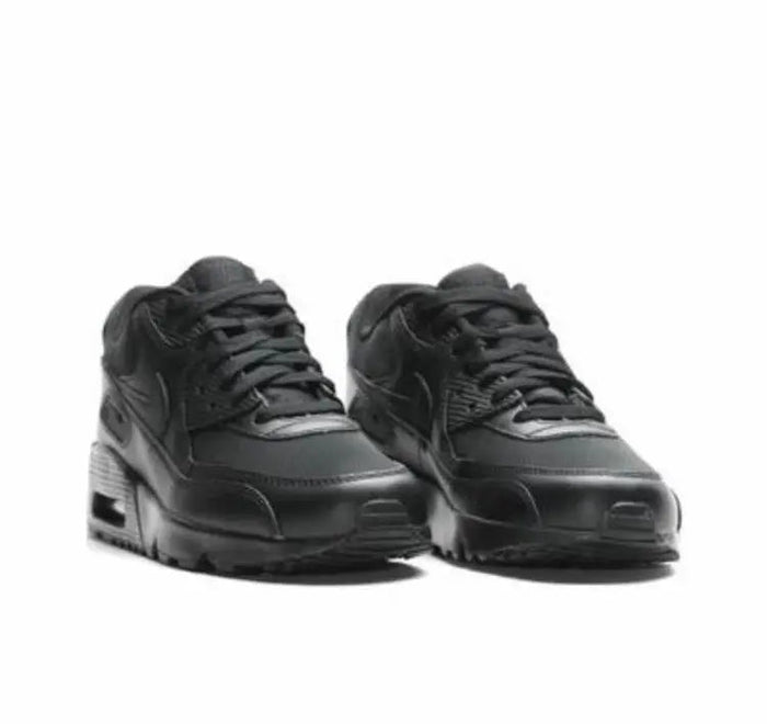 Air Max 90 sneaker side profile in black with lace-up upper