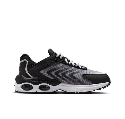 Nike Air Max TW lace-up sneakers in black with gray panel, white sole and side bubble pods