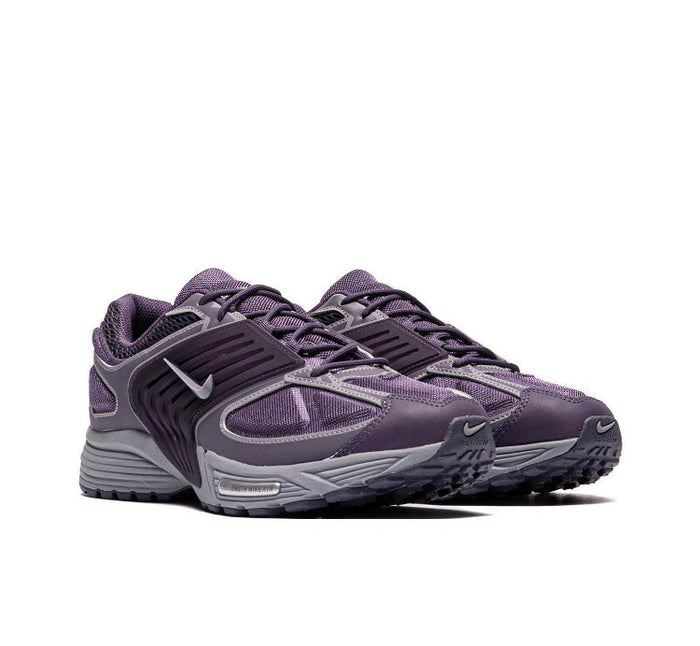 Nike Air Pegasus Wave running shoes pair in dark purple and gray, lace-up