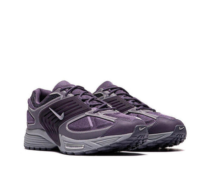 Nike Air Pegasus Wave running shoes pair in dark purple and gray, lace-up