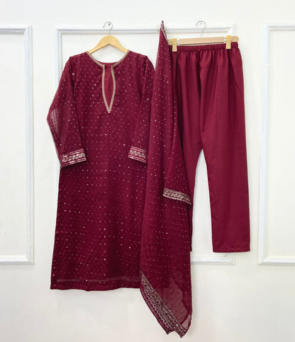 Anarkali | 3PC Chiffon D-649