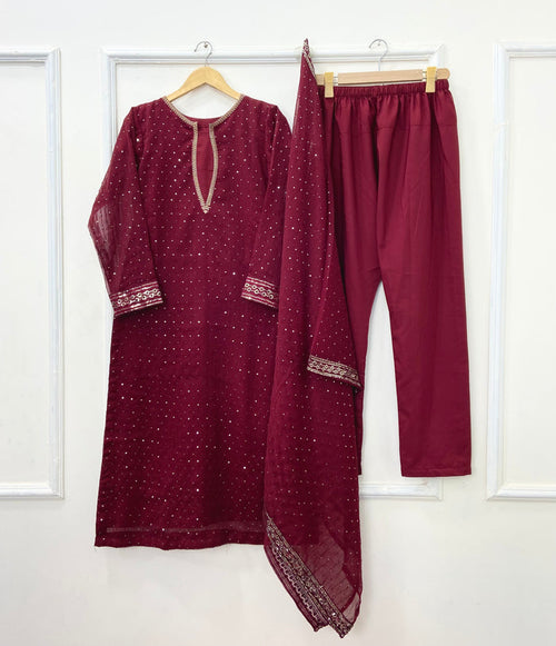 Anarkali | 3PC Chiffon D-649