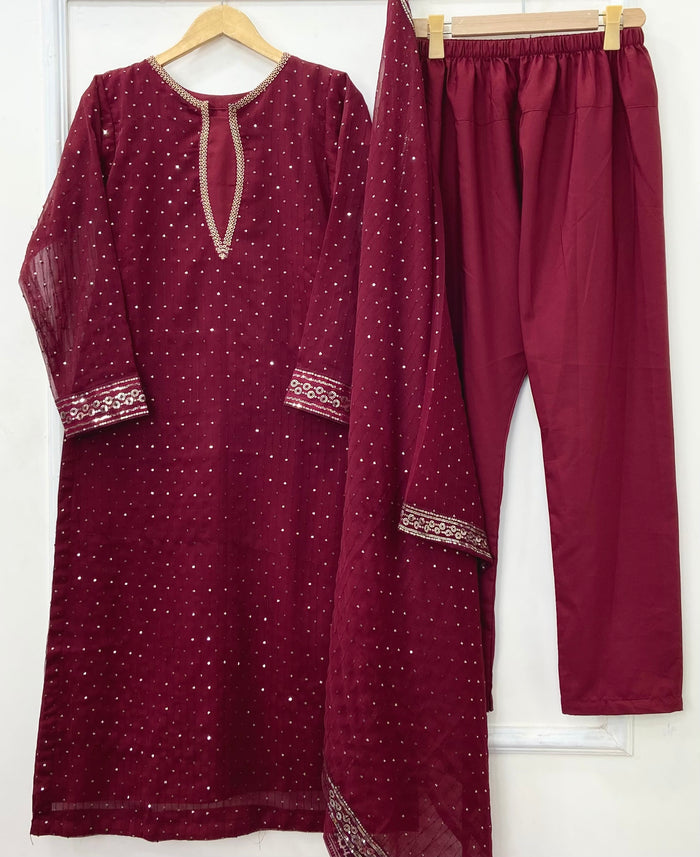 Anarkali | 3PC Chiffon D-649