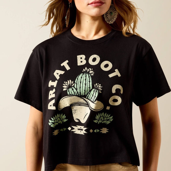 Ariat Womens Cacti Cowboy Hat T-Shirts - Black