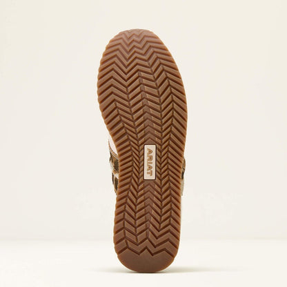 Ariat Womens Ranch Runner Trainers - Bright Cream / Gilded Leopard Hair On
