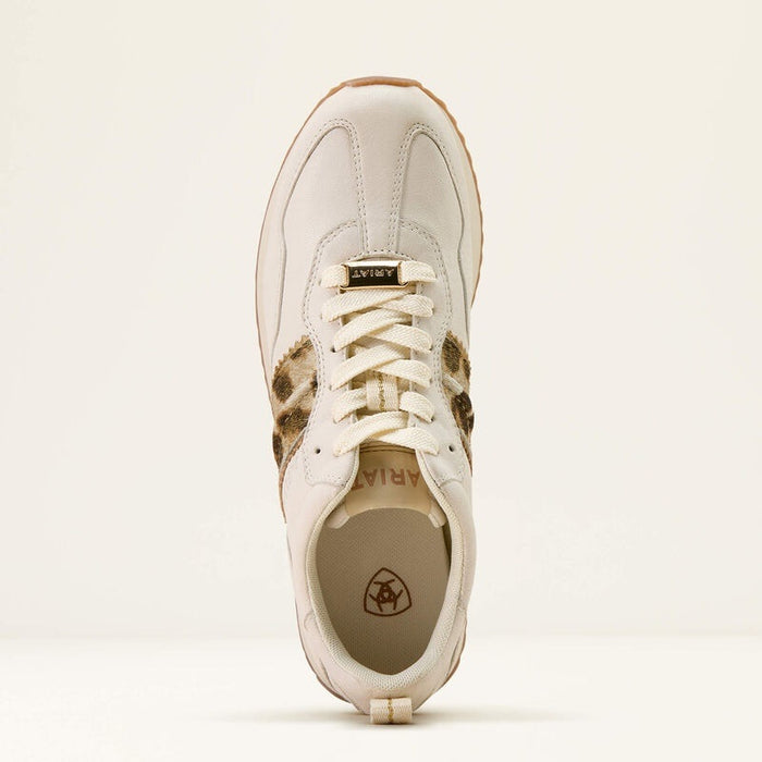 Ariat Womens Ranch Runner Trainers - Bright Cream / Gilded Leopard Hair On