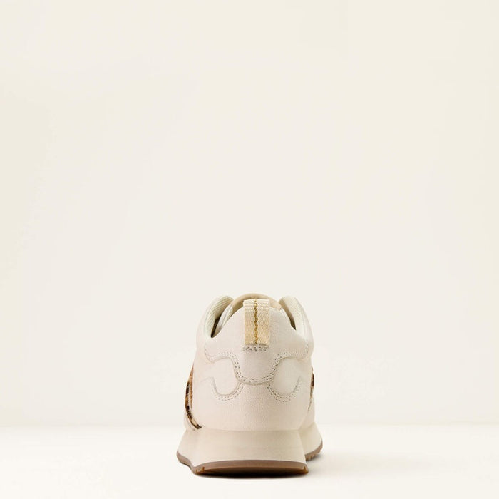 Ariat Womens Ranch Runner Trainers - Bright Cream / Gilded Leopard Hair On