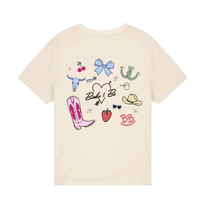 Binks & Bo Cowgirl Summer Organic Cotton T-Shirt - Natural - XL