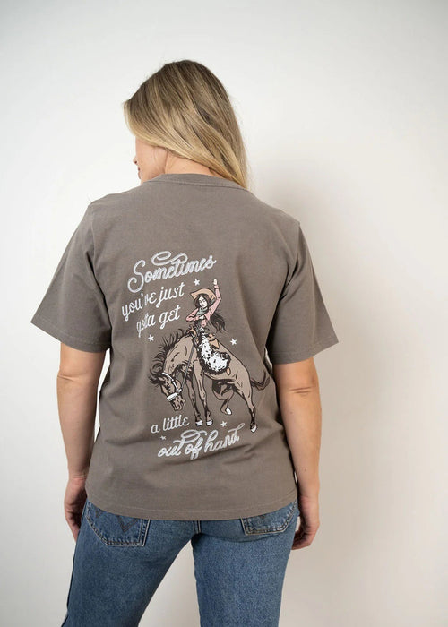 Binks & Bo Ladies Outta Hand Cotton T-Shirts - Faded Grey