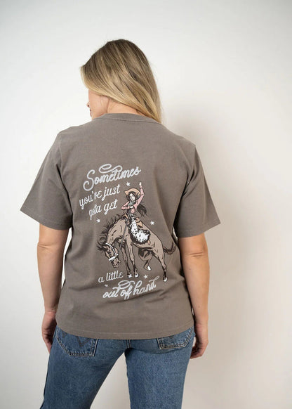 Binks & Bo Ladies Outta Hand Cotton T-Shirts - Faded Grey