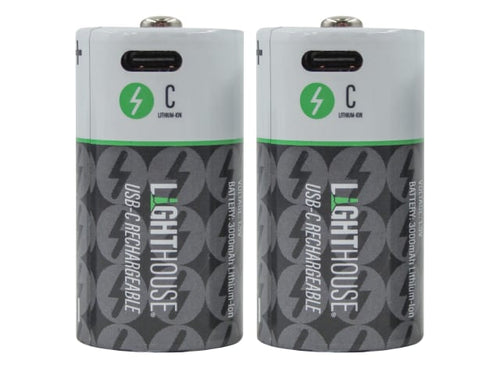 C USB-C Rechargeable Battery Li-ion Pack of 2