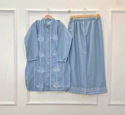 Chicken Kari- Handcrafted Co-Ord Set (Khaddar) D-222