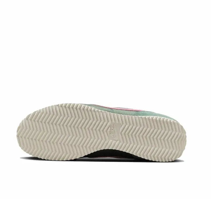 Nike Cortez outsole with textured chevron pattern and green sidewall