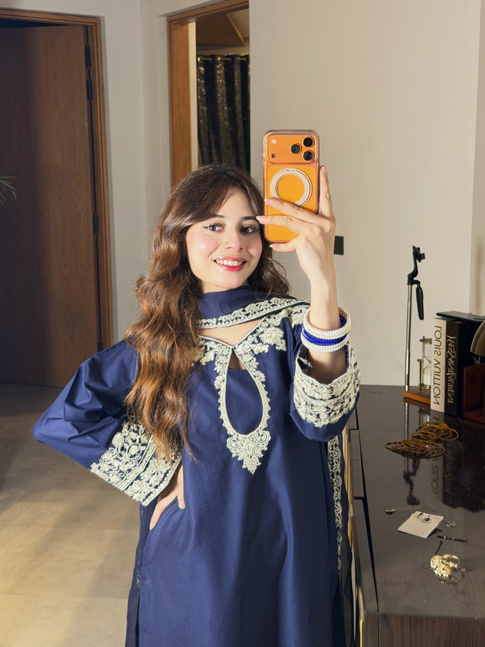 Dreamy Blue | 3PC Cotton Lawn D-632