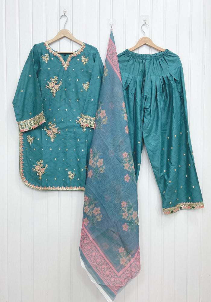 Dual Embroidered | Farshi 3PC D-736