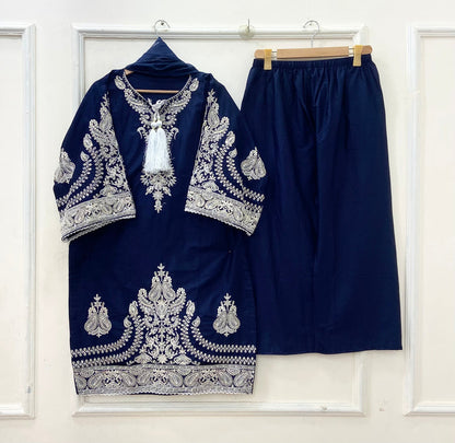 Embroidered 3PC | Cotton D-625