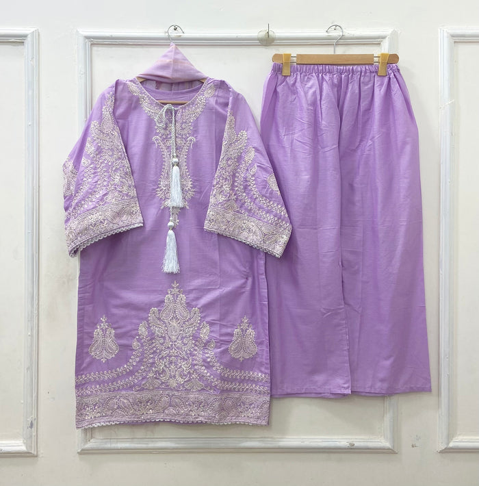 Embroidered 3PC | Cotton D-625