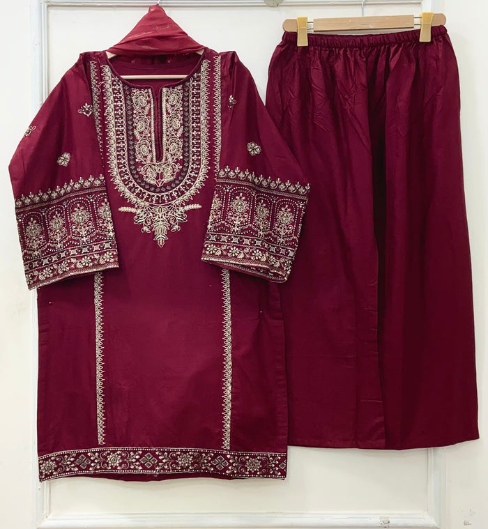 Embroidered | 3PC Cotton Lawn D-667