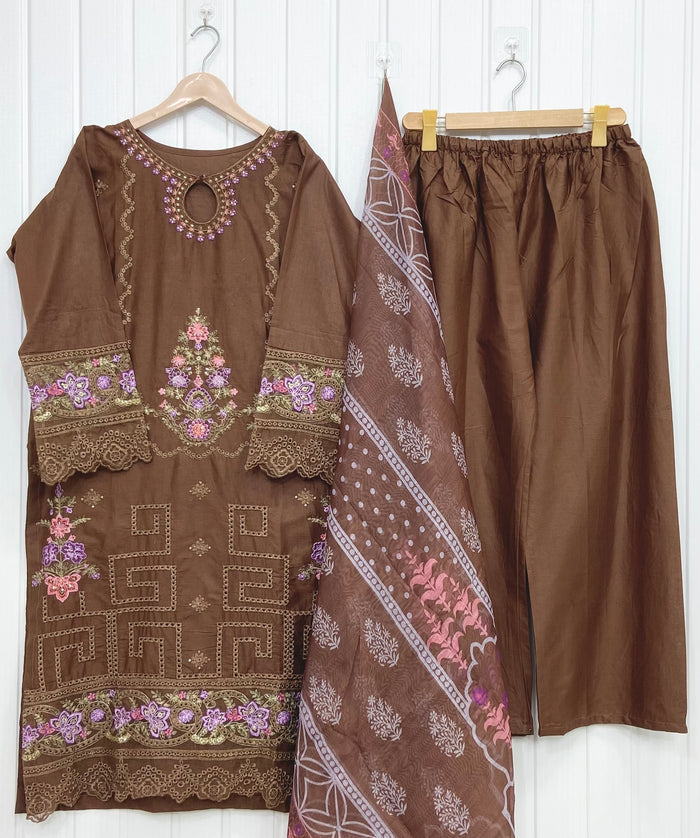 Embroidered | 3PC D-845