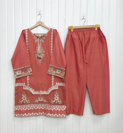 Embroidered | Long 2PC D-762