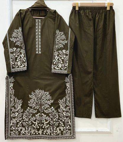Embroidered Long | 3PC Cotton D-637