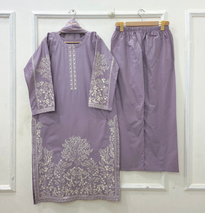 Embroidered Long | 3PC Cotton D-637