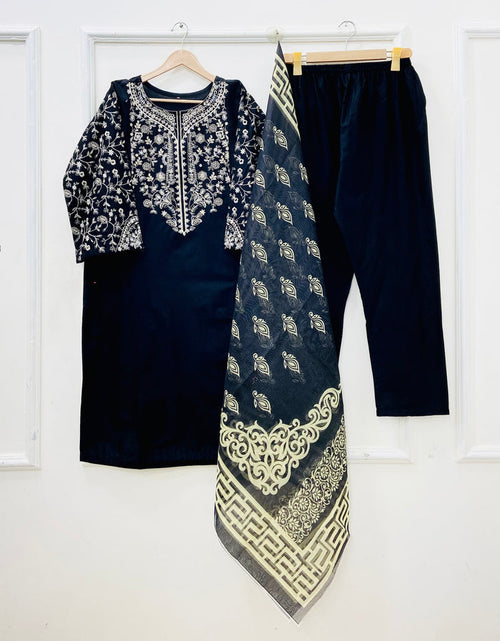 Embroidered Long | 3PC Cotton D-640