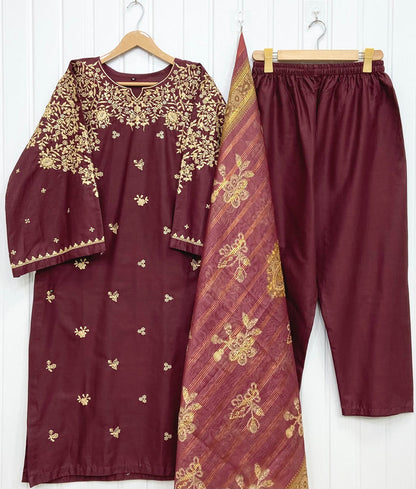 Embroidered | Long 3PC D-823